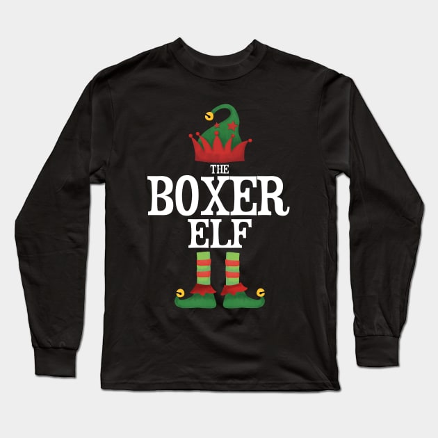 Boxer Elf Matching Family Group Christmas Party Pajamas Long Sleeve T-Shirt by uglygiftideas